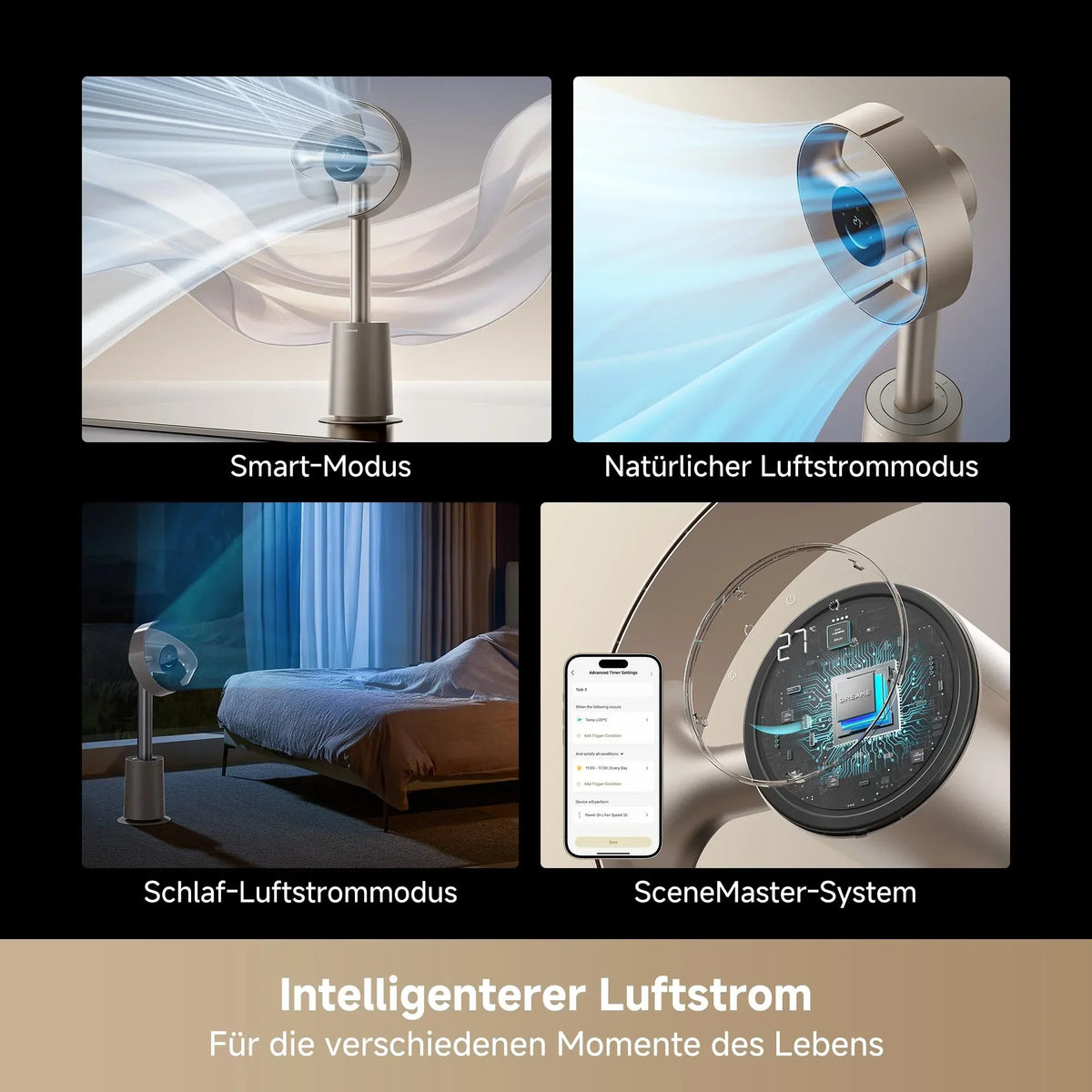 Ventilador sin aspas dreame MF10, circulación de aire de 270°, AirBoost 16x, flujo de aire con adaptación de temperatura, control por aplicación y voz