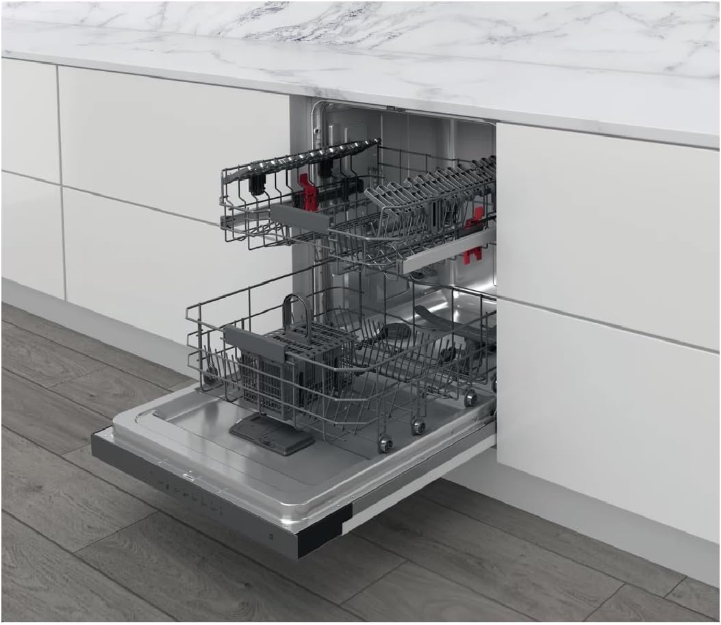 Lavavajillas integrable Whirlpool WBC3C26X - Lavavajillas integrable 60 cm - Clase A++ / 46 decibelios - 14 cubiertos - Integrable con panel de control a la vista: Inox