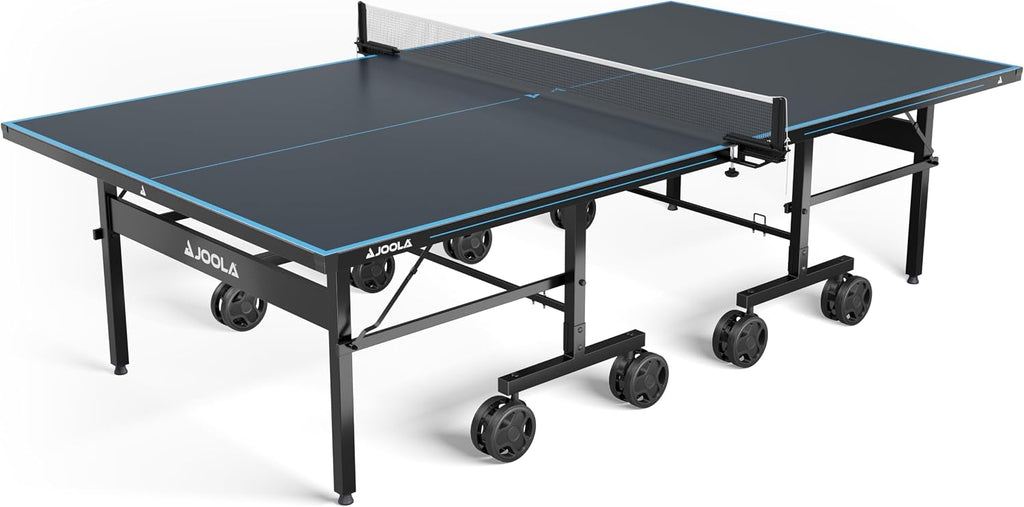 Mesa de ping-pong para exteriores JOOLA: mesa de ping-pong profesional con superficie de compuesto de aluminio, resistente a la intemperie y plegable, incluye red