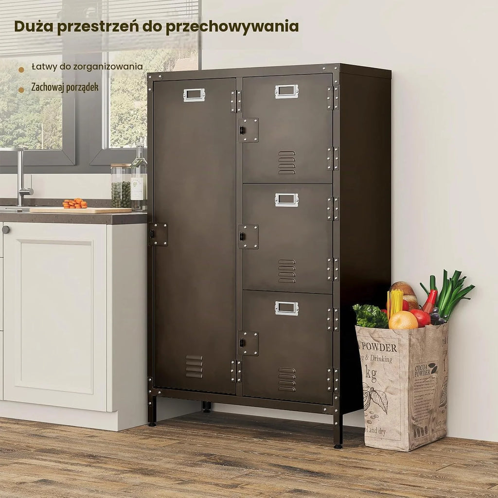 Szafa na akta, szafa z dużą pojemnością, wielofunkcyjna szafa, szafa metalowa, szafa uniwersalna, szafa na ubrania, szafa garderobiana, szafa do przechowywania 75 x 46 x 120 cm od Sightlife