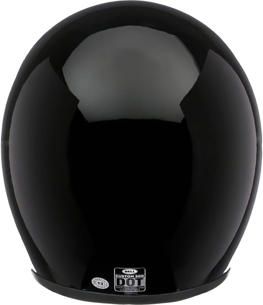 Casco de moto retro Bell Custom 500 sólido ECE inspirado en 1954, forma ovalada, ajuste discreto, comodidad moderna, color: negro, talla: XL
