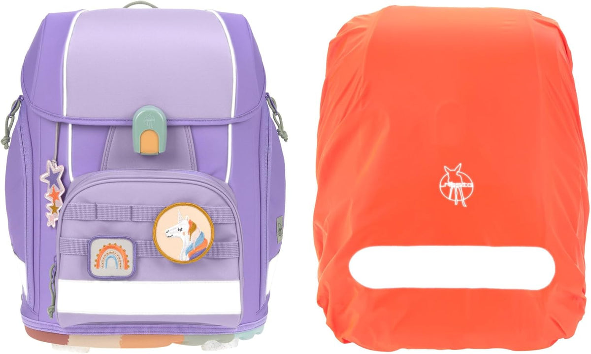 LÄSSIG Set de mochila escolar de 7 piezas para niños/School Set Boxy Unique Negro