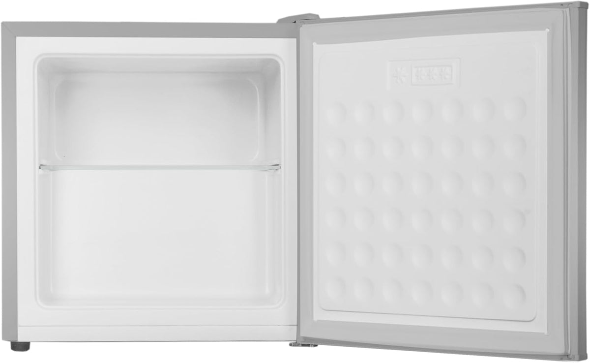 Minicongelador independiente Amica 50x48x44,5 cm 32 L, compartimento congelador de 4 estrellas con cubitera, modelo AGB 3010 E - aspecto de acero inoxidable