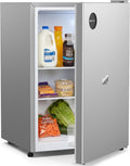 Refrigerador Upstreman 71L sin congelador, 1-10°C, control de temperatura de 7 niveles, iluminación LED, 40 dB silencioso, refrigerador de espacio completo de bajo consumo para dormitorio, oficina, cocina, CR71-Plata