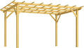 Pérgola de jardín exterior Outsunny 3 x 4 m, pérgola corredera retráctil, pérgola de madera, cenador para plantas trepadoras, flores, rosas, pérgola para terraza, patio, madera natural