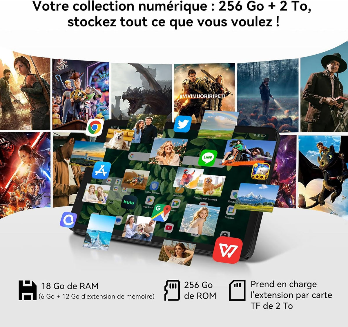 Tableta Blackview ZENO 1 de 8 pulgadas, Android 15, 90Hz, 800x1280 - Ultraligera y compacta para juegos, chip IA de 8 núcleos T615, 18GB RAM + 256GB ROM (2TB TF) / 4G LTE + WiFi 5G / Reconocimiento facial / 6000mAh / 8MP + 8MP / Widevine L1 / BT5.2 / GMS