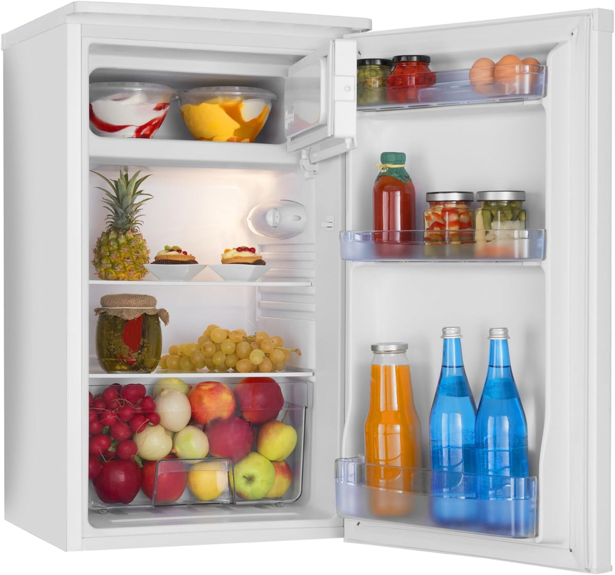 Frigorífico con congelador Amica KS 361 155 W / 85 cm de altura, blanco, clase de eficiencia energética E