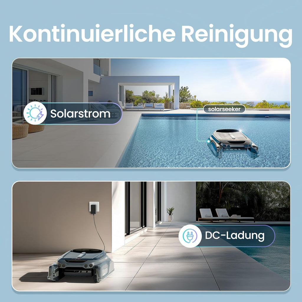 Limpiador de superficie para piscinas AIPER Surfer S1, robot de piscina con batería y energía solar, limpieza de superficie de agua, 20 horas de autonomía, aplicación inteligente, temperatura del agua, ideal para todo tipo de piscinas