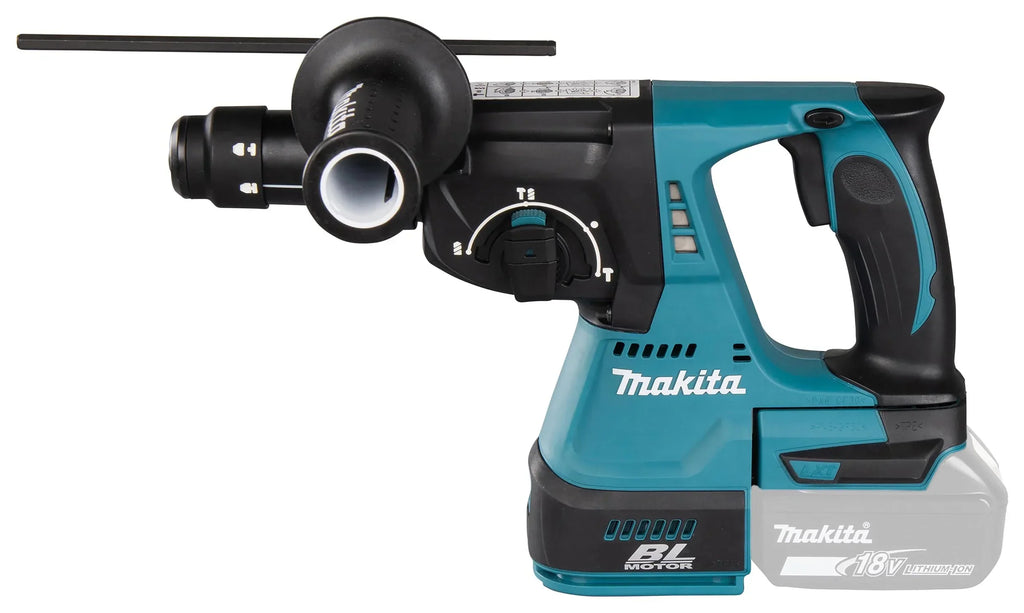 Martillo combinado a batería Makita DHR243Z de 18 voltios con SDS Plus, sin batería, sin cargador y sin sistema de extracción de polvo