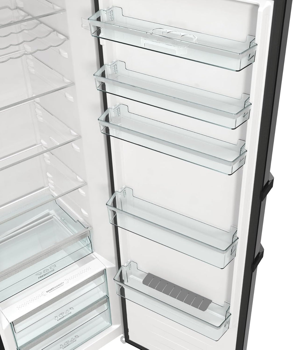 Frigorífico Gorenje R 619 DAXL6/AdaptTech/FreshZone/Función de enfriamiento rápido/Sistema de refrigeración por circulación de aire/Pantalla LED / 398l / 185cm / Clase energética D/Acero inoxidable
