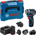 Bosch PRO 12V System Wiertarko-wkrętarka akumulatorowa GSR12V-32FC (akumulator 2,0 Ah, ładowarka GAL 12V-20, wymienne uchwyty: GFA 12-M, GFA 12-X, GFA 12-E, GFA 12-W, walizka L-BOXX)