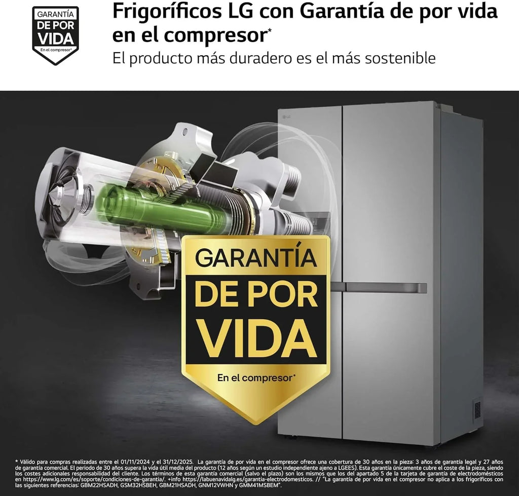 GSLC40PYPE - Frigorífico Side by Side, Serie 400, Clasificación E, 641 L, Inox Antihuellas
