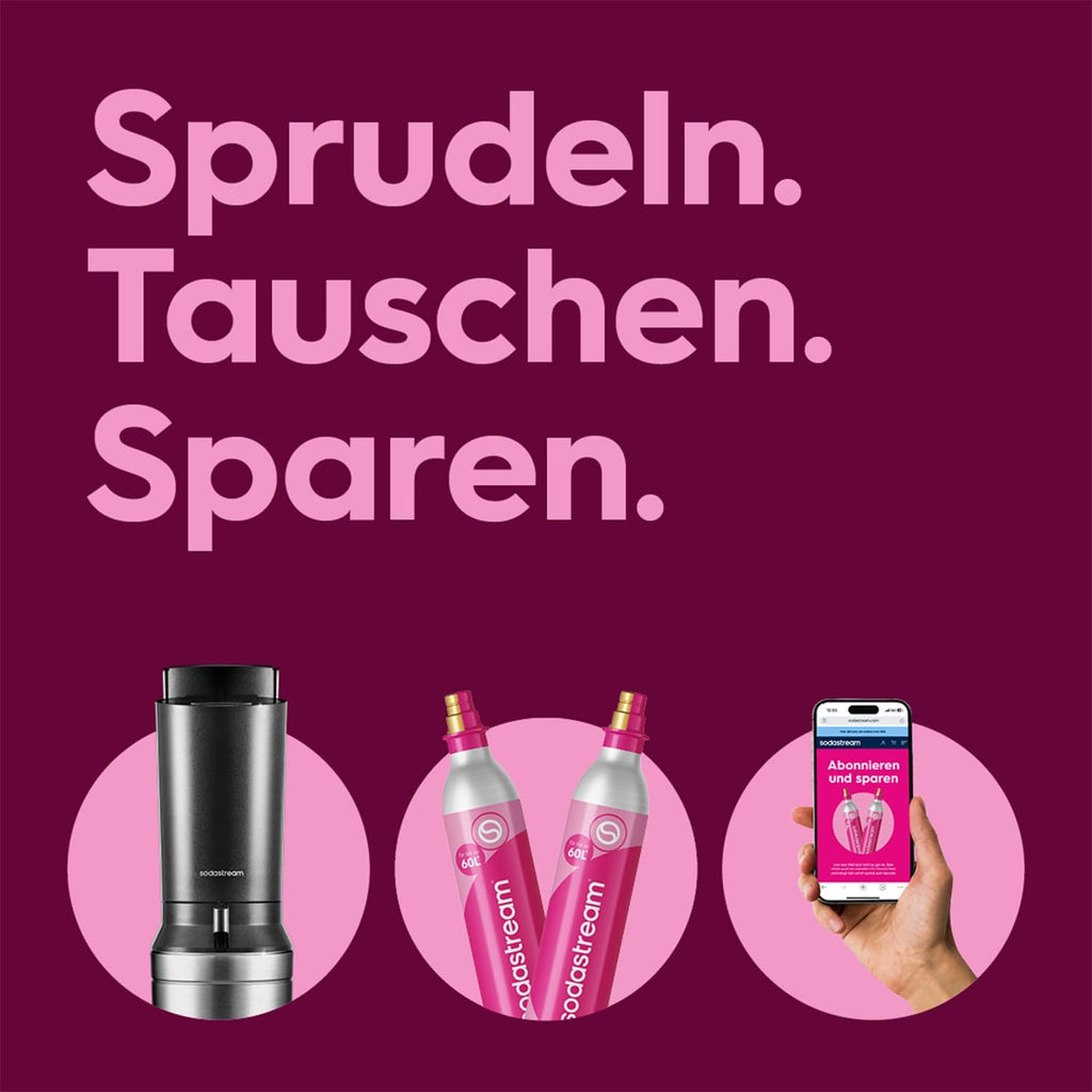 Máquina de agua con gas SodaStream Crystal 3.0 con 2 cilindros de CO2 Quick-Connect y 2 jarras de cristal