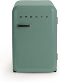 CREAR / FRIGORÍFICO RETRO 83,5 PLATA/Refrigerador verde salvia con tirador negro / 98W, bajo consumo, 2 estantes, regulador de temperatura, botellero, 56x54x84cm.