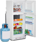 Refrigerador de gas SMETA con congelador, gas/230V, frigorífico combinado 175L, para casa de vacaciones, casa rural, garaje, caravana, autocaravana, blanco