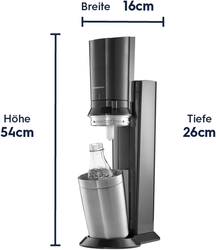 Máquina de agua con gas SodaStream Crystal 3.0 con 2 cilindros de CO2 Quick-Connect y 2 jarras de cristal