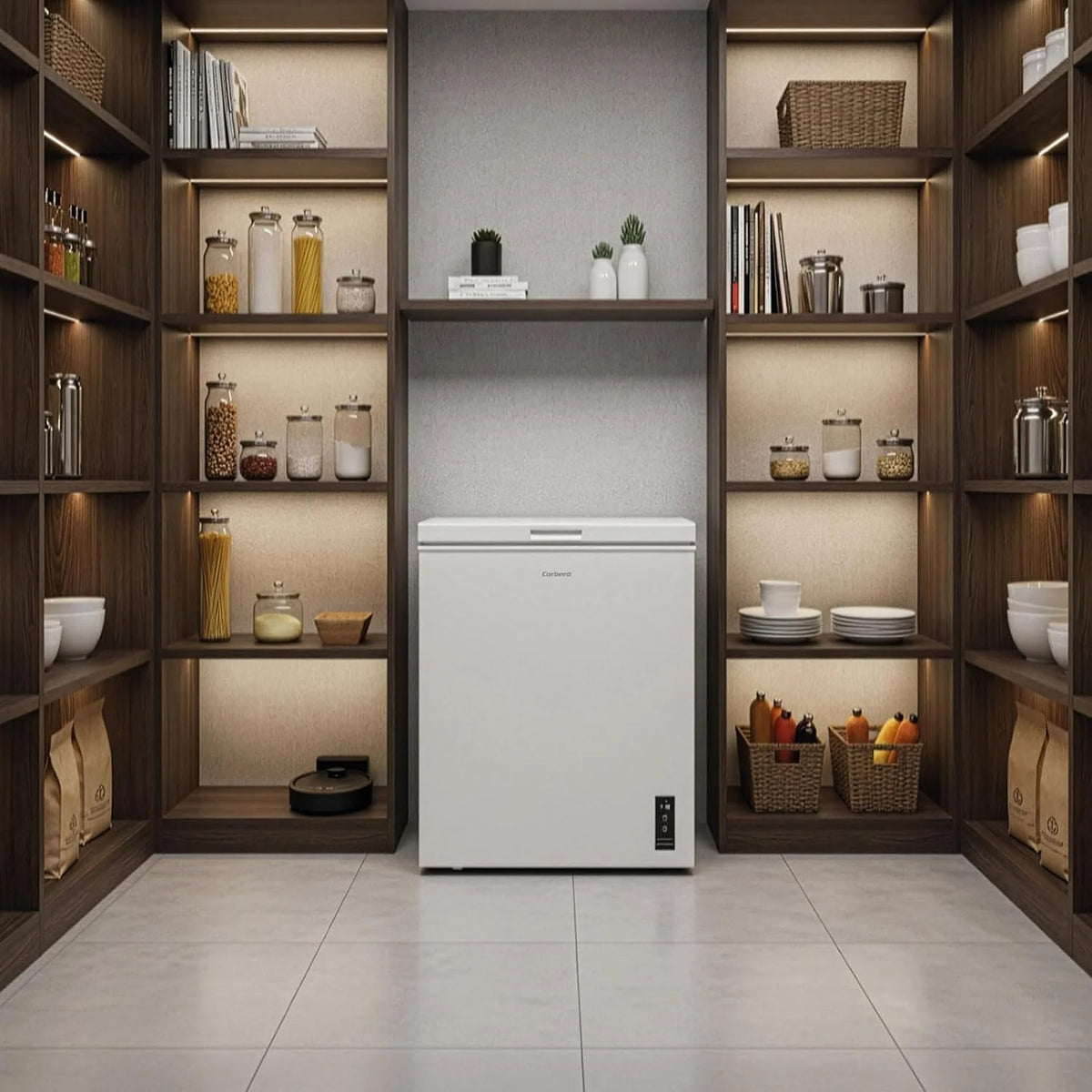 Skrzynia z zamrażarką | CCHM1506M | statyczna | 143 l | 85 cm | 37 dB | 1 elastyczny kosz | podwójny system super zamrażania | biały