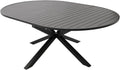 Mesa de jardín extensible DEGAMO Arles, redonda de 140 cm, extensible a ovalada de 200 cm, aluminio antracita, para exterior, resistente a la intemperie