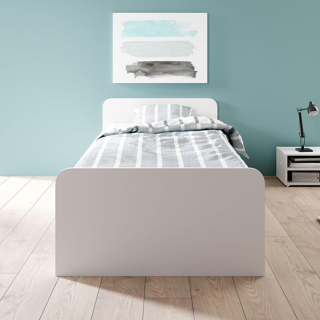 Cama individual moderna Boro con 3 cajones 90 x 200 cm - Práctica cama tipo litera para habitación juvenil en blanco - 95 x 66 x 204 cm (ancho/alto/fondo)