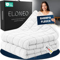 ELONEO koc obciążeniowy Sherpa Fleece 200x200 cm z 11 kg, certyfikowany Oeko-Tex, koc obciążeniowy, koc relaksacyjny i koc przeciwstresowy, biały