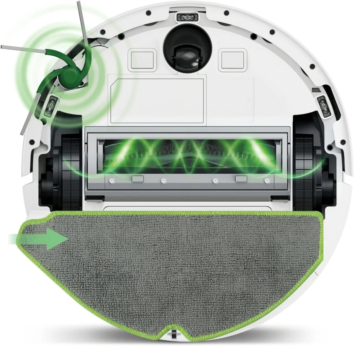 iRobot Roomba® 115 Combo ze stacją Auto Empty, robot odkurzająco-mopujący, moc ssania 15000 Pa, nawigacja z Clearview™ LiDAR, biały
