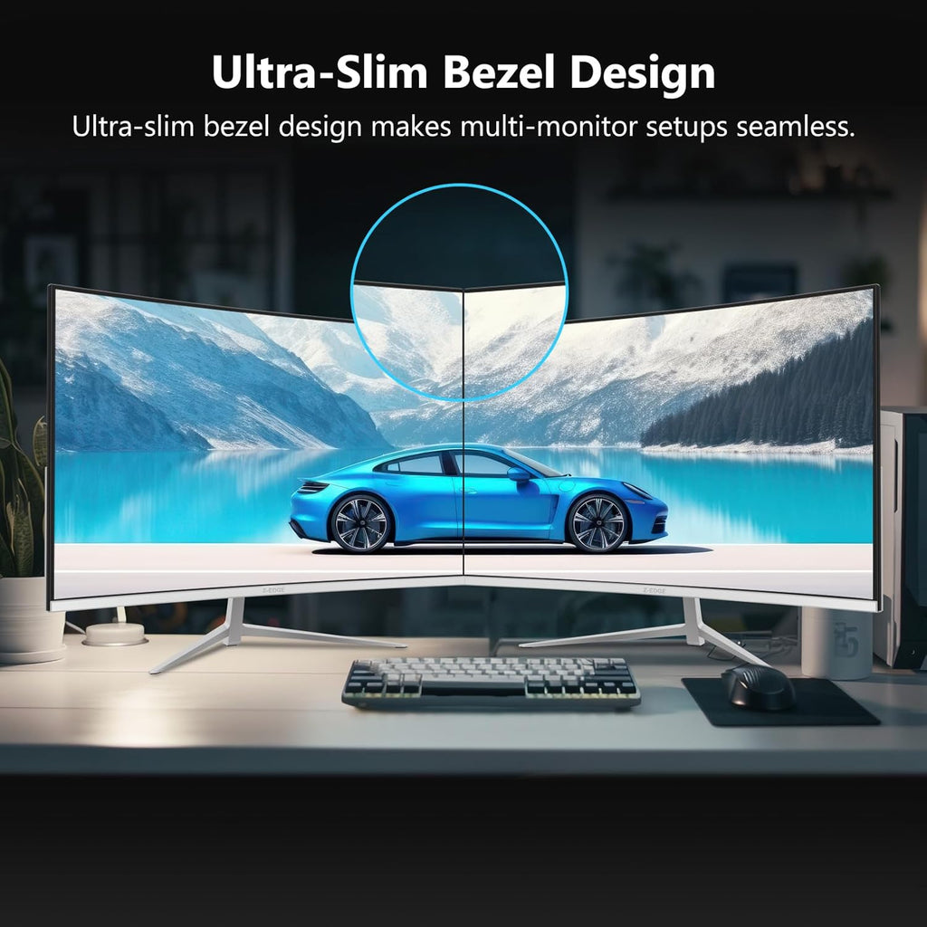 Monitor de PC curvo Z-Edge blanco de 27 pulgadas, 100 Hz, FHD 1080P, monitor de escritorio blanco, VA 1500R sin marco, monitor gaming, 99% sRGB, inclinación ajustable, HDMI y DisplayPort, VESA (cable HDMI incluido)