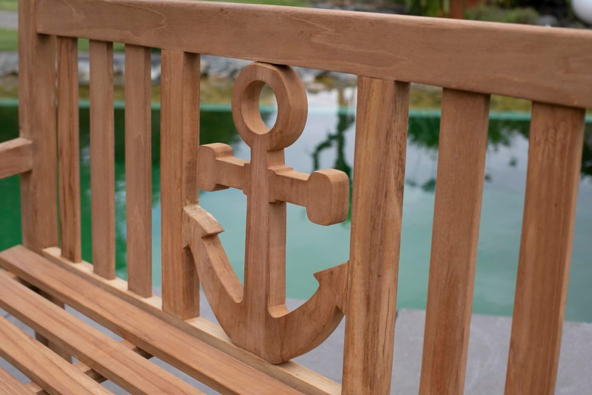 Banco de jardín de madera de teca Anker de 120 cm de bene living