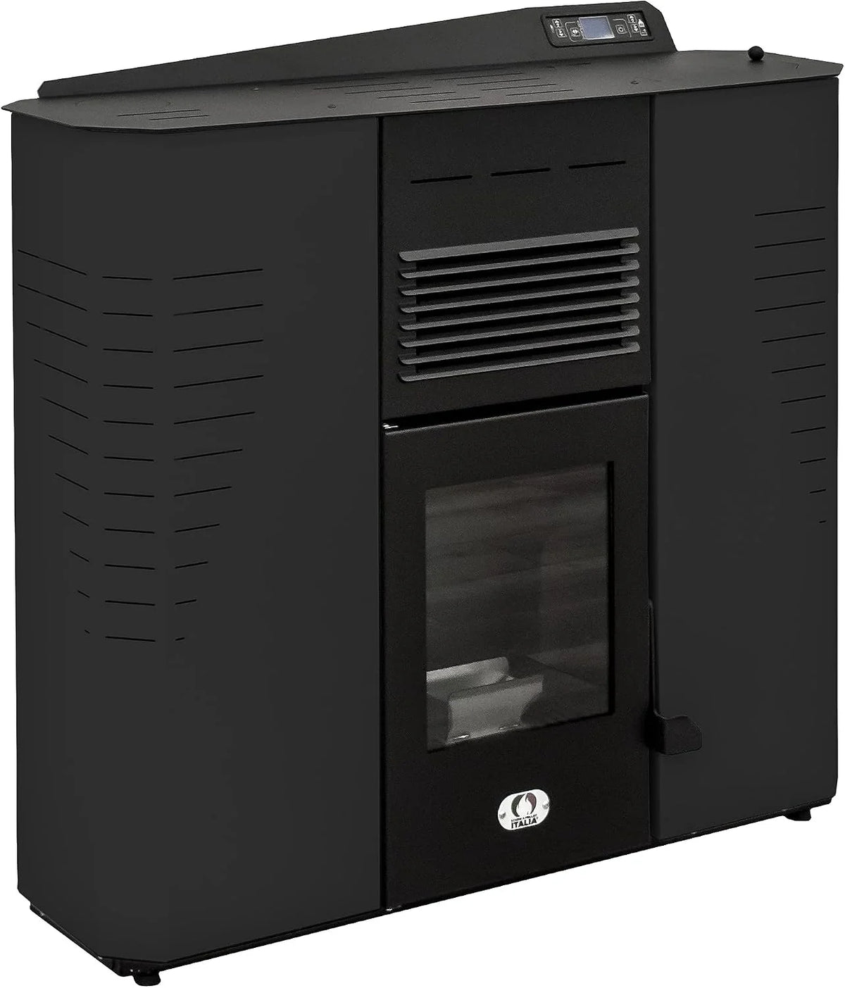 STUFE A PELLET ITALIA - Marmolada 14 kW - Wydajność 92%, Ogrzewa 130 m², 5 prędkości i mocy, autonomia 19 h, programowalny, CZARNY
