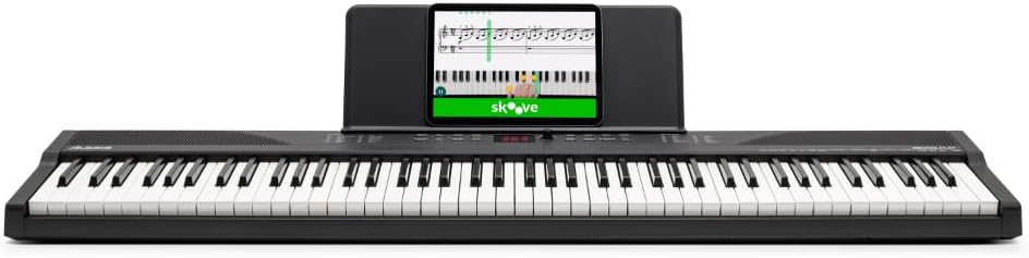 Teclado de piano digital de 88 teclas RECITALPLAY con 480 sonidos, USB-MIDI, altavoces y set de accesorios