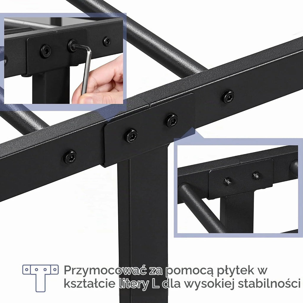 Yaheetech Rama łóżka 140 x 200 cm, metalowe łóżko w stylu vintage z