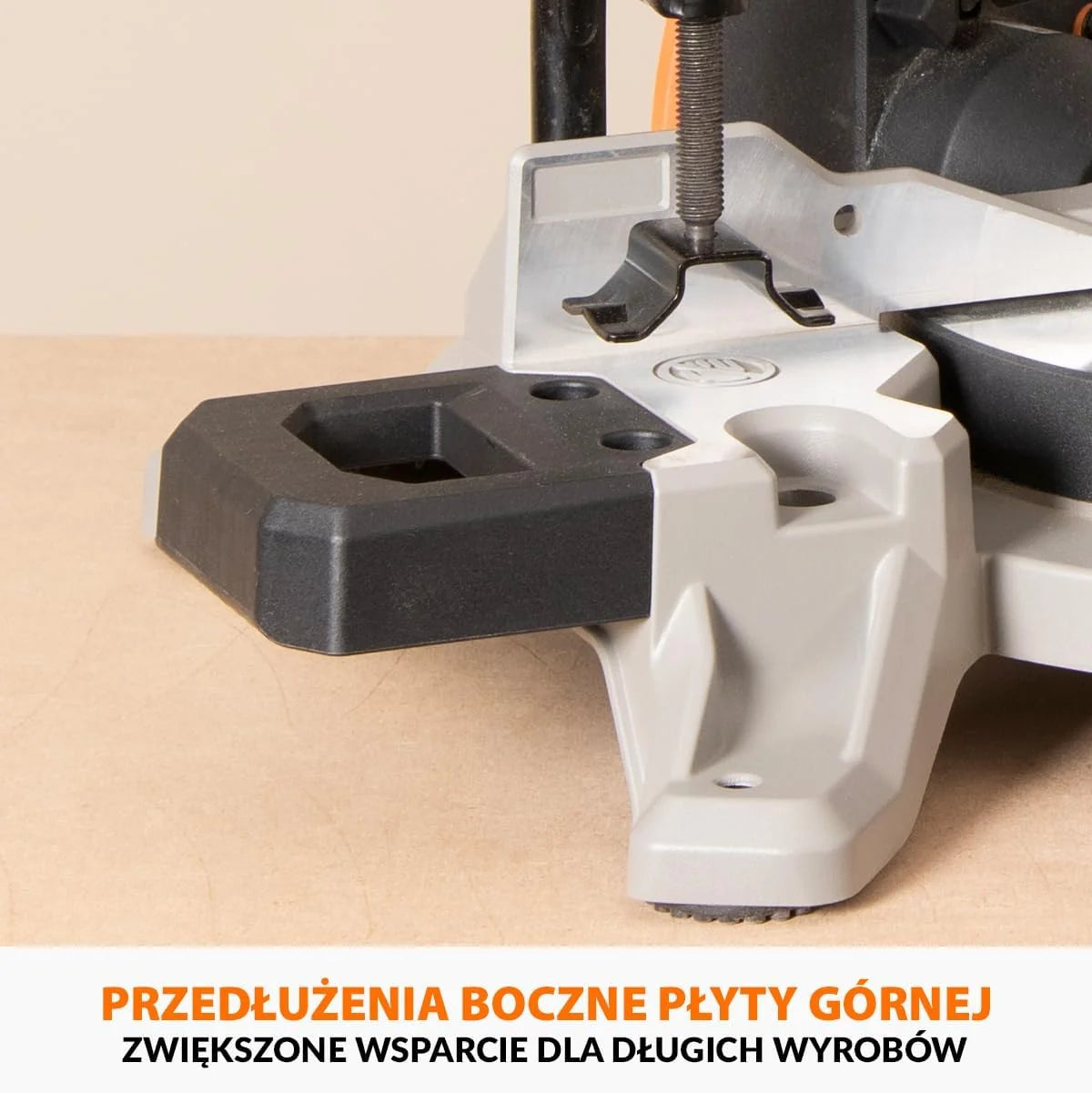 Evolution Power Tools R210MTS-G2 Zmienna piła ukośna/stołowa, kompaktowa, wielofunkcyjne cięcie różnych materiałów, ostrze TCT w zestawie do cięcia drewna, plastiku i metalu, 210mm