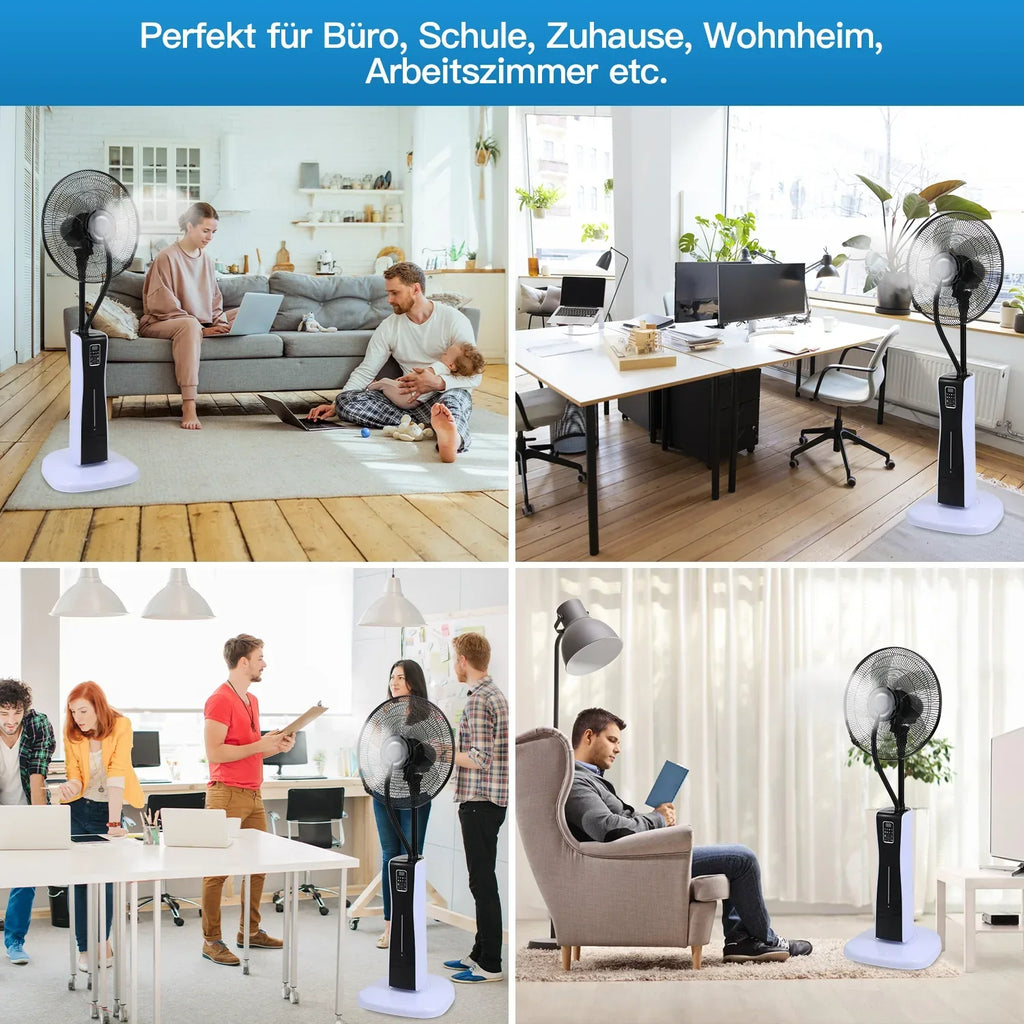 Ventilador de pie Sonnewelt con refrigeración por agua y nebulizador ultrasónico
