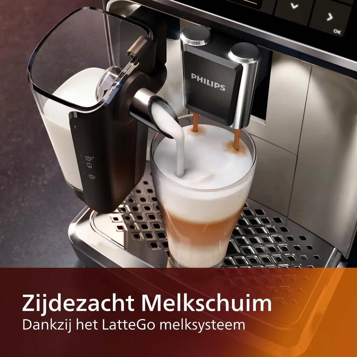 Cafetera superautomática Philips Serie 5400 – Sistema de leche LatteGo, 12 especialidades de café, pantalla intuitiva, 4 perfiles de usuario, cromo (EP5447/90)