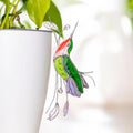Estaca decorativa de colibrí de vidrio hecho a mano con cristales, 4 x 6.5 pulgadas, decoración de jardín