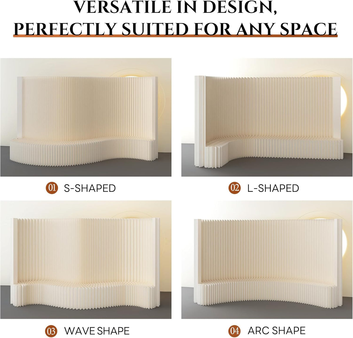 Separador de ambientes plegable con estantería, biombo divisor flexible, ideal para oficina, sala de estar, tiendas, dormitorio, balcón (blanco) (L300 x A43 x H200 cm)