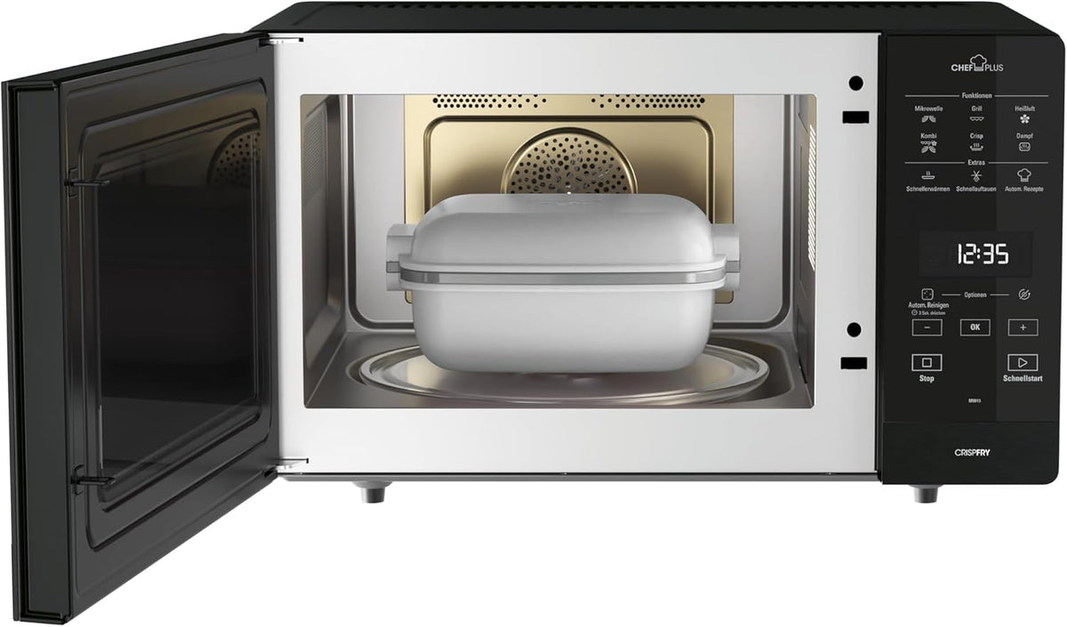 Bauknecht MW 49 SL Horno microondas independiente/ Microondas 800 vatios/ Grill de cuarzo 900 vatios/ Aire caliente 1700 vatios/ Función de cocción al vapor incl. recipiente de vapor