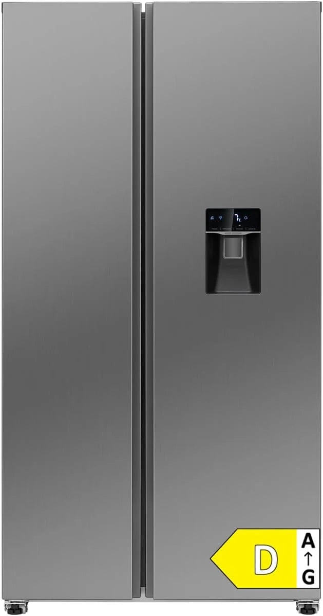 Lodówka typu side-by-side Bomann®, Dystrybutor wody ze zbiornikiem, Klasa energetyczna D, 177 cm, NoFrost, 5-letnia gwarancja na kompresor, Lodówka z zamrażalnikiem, System MultiAirflow
