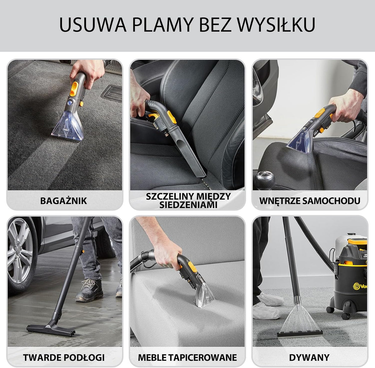 Vacmaster Odkurzacz Piorący 3w1 Mokro-Sucho z Podwójnym Zbiornikiem