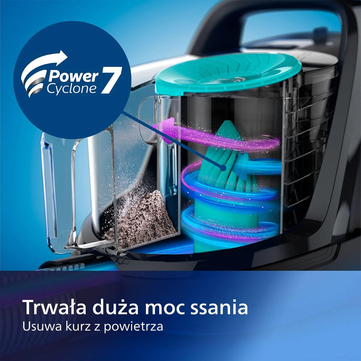 Philips Odkurzacz Bezworkowy serii 5000, 900 W, Filtr Allergy H13