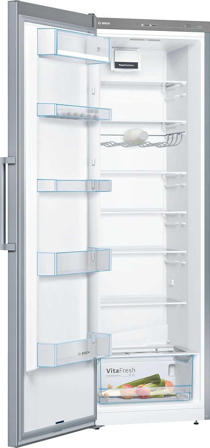 Bosch KSV36VLDP, Serie 4, Frigorífico de 1 puerta, Libre instalación, 186 x 60 cm, 346 L, Inox