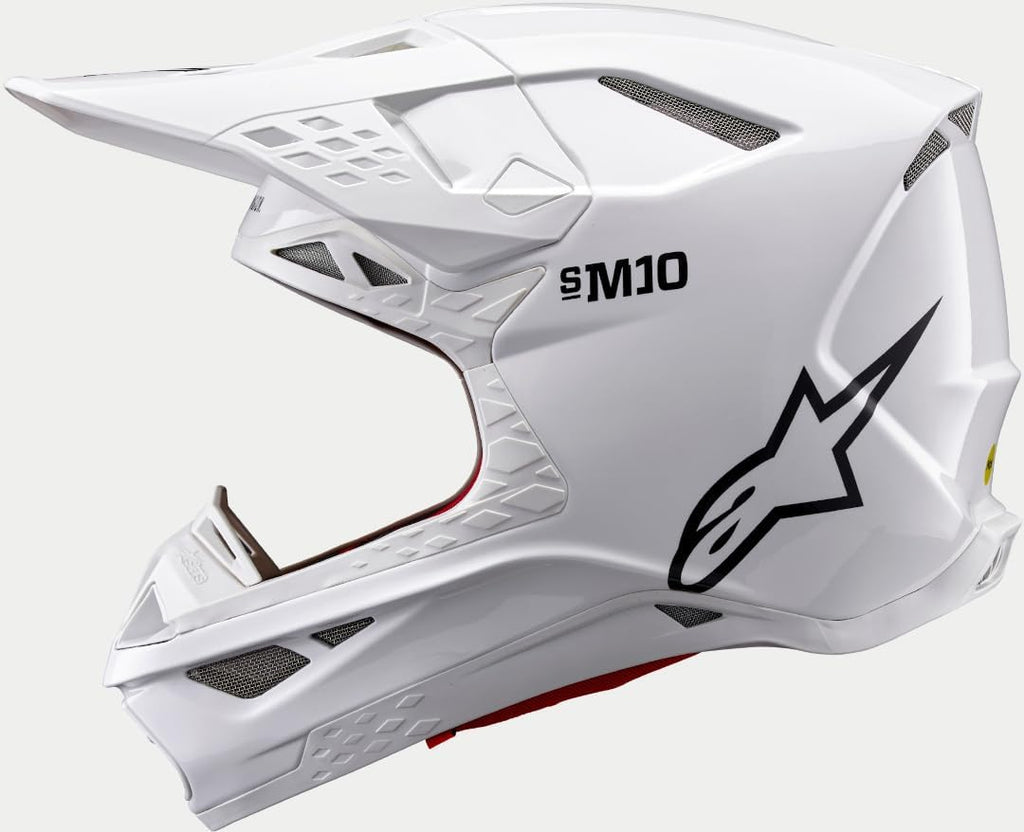 Casco de Motocross Alpinestars Supertech S-M10 Solid 2024 (Blanco, L (59/60))