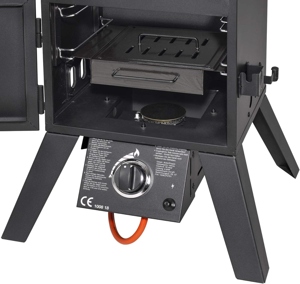 Barbacoa de gas El Fuego® "Portland XL" | incl. funda protectora | incl. manguera de gas y regulador de presión | incl. recipiente de agua y caja de ahumado | Ahumador | Smoker | AY 3172