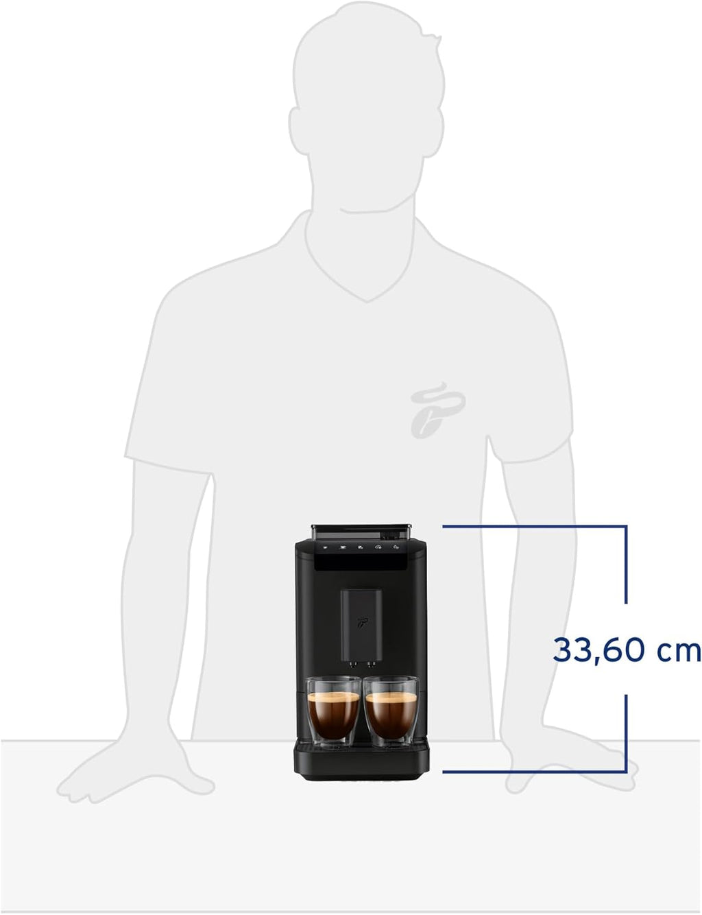 Cafetera superautomática Tchibo Esperto2 Caffè con función para 2 tazas para Caffè Crema y Espresso, Granite Black - INCLUYE set de degustación de café GRATIS