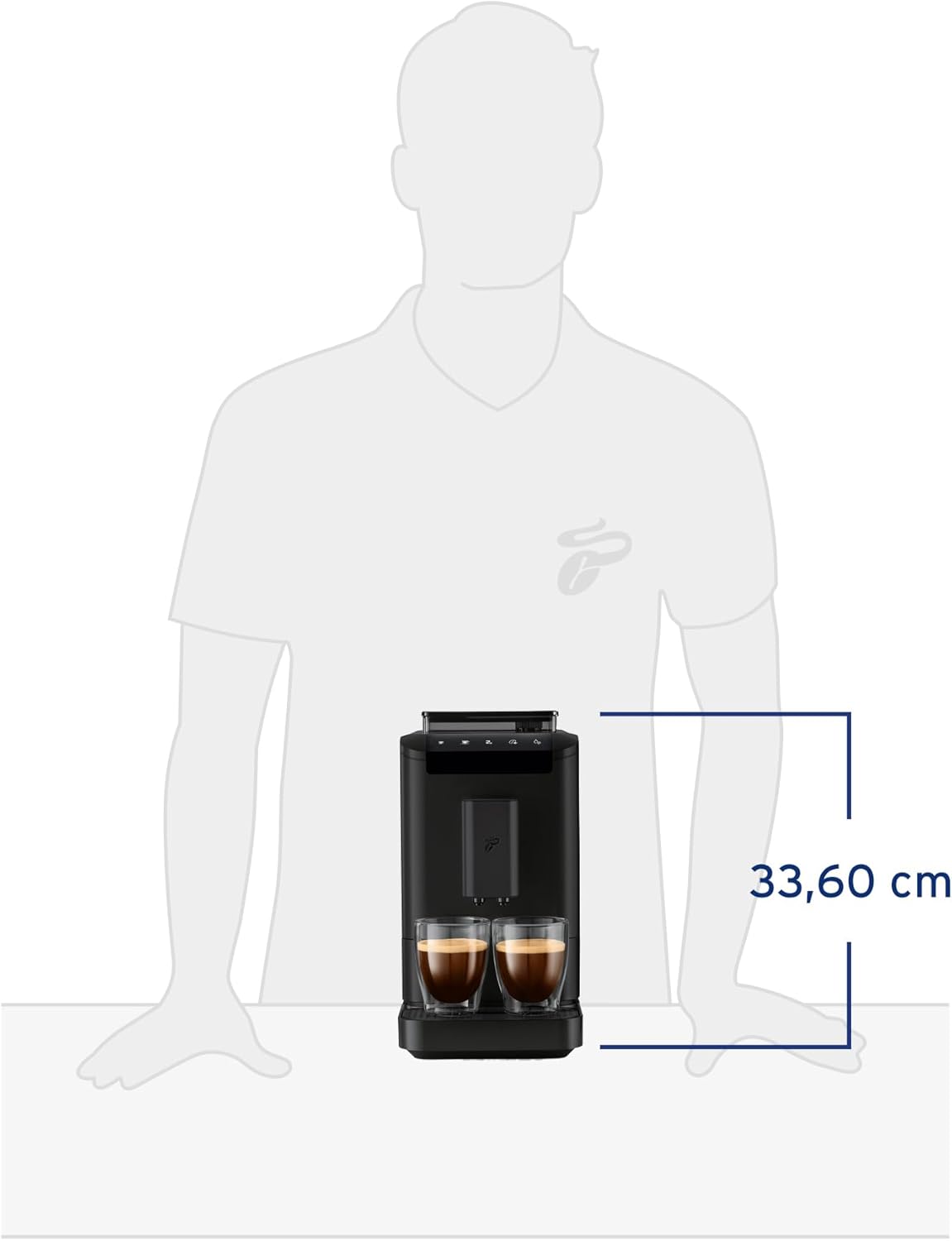 Cafetera superautomática Tchibo Esperto2 Caffè con función para 2 tazas para Caffè Crema y Espresso, Granite Black - INCLUYE set de degustación de café GRATIS