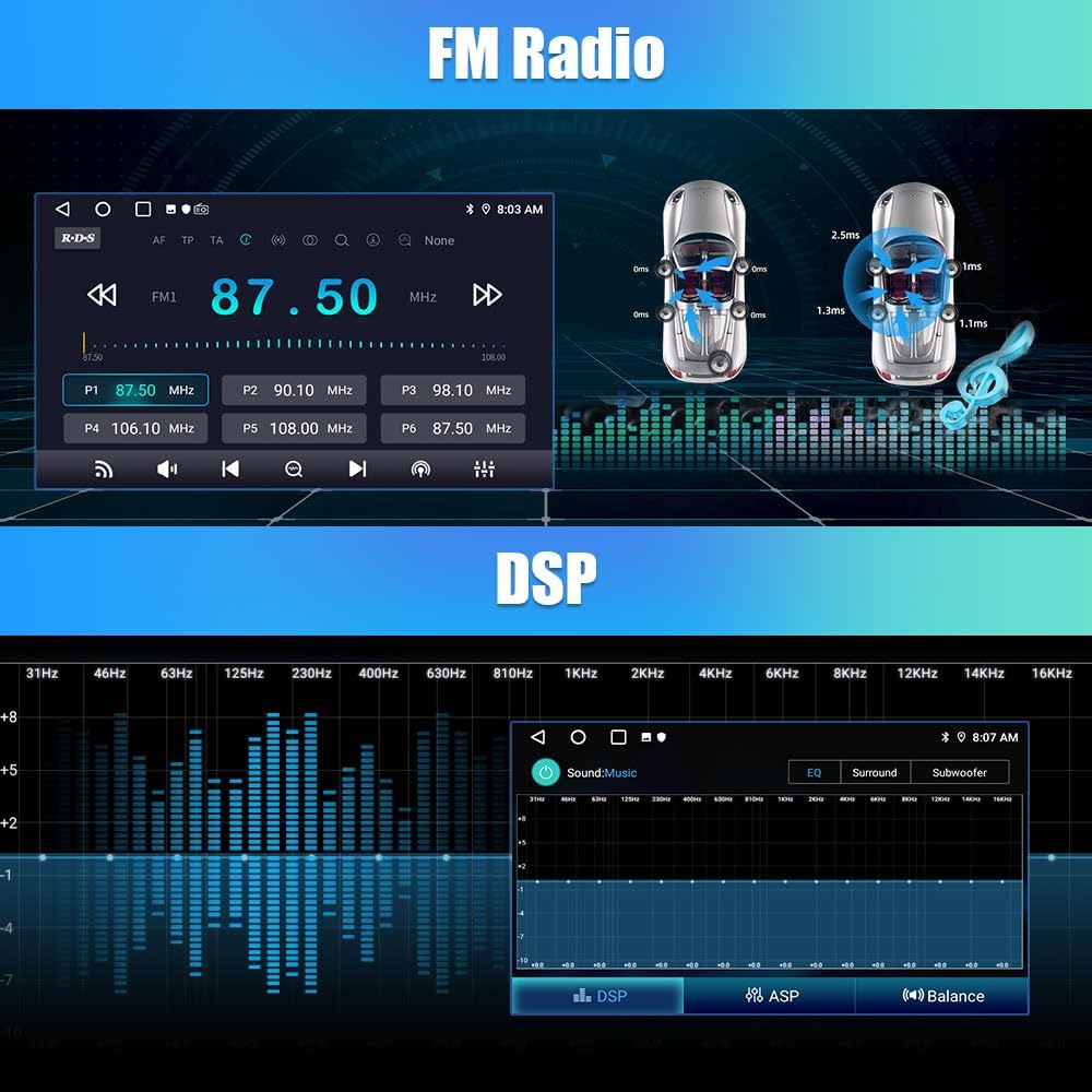 Autorradio Android 13 AWESAFE para Renault Megane 2 2002-2009, pantalla táctil de 9", WiFi, CarPlay y Android Auto, 2 GB RAM + 32 GB ROM, Bluetooth, GPS, FM/AM, DSP