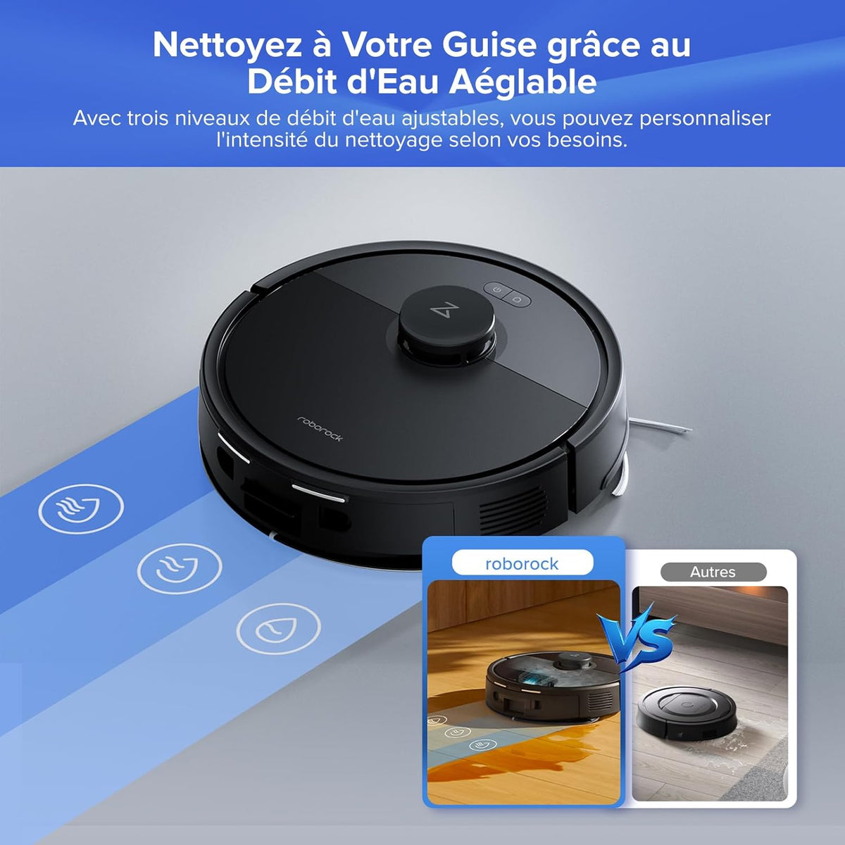 Roborock Q7 L5+ Robot Aspirador y Fregasuelos con Estación, Succión de 8000 Pa, Vaciado Automático, 3 niveles de agua, Doble sistema antienredos, Navegación LiDAR, Ideal para pelo de mascotas/alfombras, App