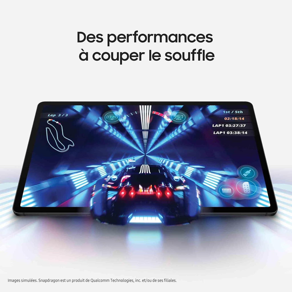 Tablette Android Samsung Galaxy Tab S9+, 12,4", 256 Go de stockage, lecteur MicroSD, Wi-Fi, S Pen inclus, anthracite, chargeur secteur rapide 25 W inclus, exclusivité Amazon version FR