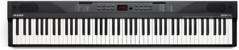 Teclado de piano digital de 88 teclas RECITALPLAY con 480 sonidos, USB-MIDI, altavoces y set de accesorios