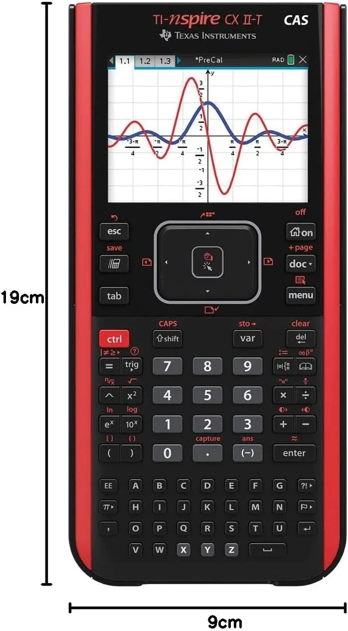 Calculadora gráfica TI-Nspire CX II-T CAS 800 funciones pantalla a color visualización 3D LCD gráfica