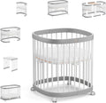 Cuna 7 en 1 tweeto®: cuna de madera evolutiva | cuna de colecho y cuna de barrotes de altura regulable | convertible en cama infantil y parque de juegos (haya natural)